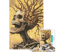 Puzzle da 1000 pezzi per adolescenti con teschio e cervello esplosivo Puzzle per adulti gioco rilassante che migliora la memoria ideale per compleanni e Natale (dimensioni 50x75cm)