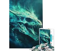 Puzzle da 1000 pezzi per adolescenti con teschio e drago spettrale giocattolo educativo rompicapo adatto alle coppie regalo divertente (dimensioni 38x52cm)