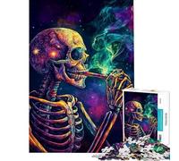 Puzzle da 1000 pezzi per adolescenti con teschio e fumo tema sinfonia giocattolo educativo sfida difficile regalo per donne e uomini (dimensioni 75x50cm)