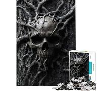 Puzzle da 1000 pezzi per adolescenti con teschio intricato tra le radici rompicapo per adulti sfida impegnativa regalo per amici e familiari (dimensioni 38x26cm)
