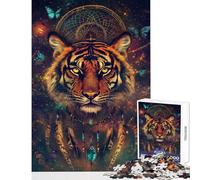 Puzzle da 1000 pezzi per adolescenti con tigre acchiappasogni e cosmo Puzzle rilassante difficile stimolante per la mente (dimensioni 50x75cm)
