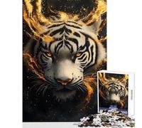 Puzzle da 1000 pezzi per adolescenti con tigre tema selvaggio e dorato ideale per il relax per migliorare la memoria come giocattolo decorativo per la casa o per ridurre lo stress (50x75cm)
