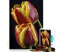 Puzzle da 1000 pezzi per adolescenti con tulipani, primi piani floreali, incastro preciso, gioco divertente, concentrazione, svago, divertimento, decorazione natalizia da parete (38x26cm)