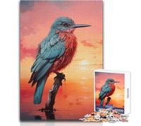 Puzzle da 1000 pezzi per adolescenti con uccelli, alba sul fiume, rilassante, per il tempo libero, preciso, ad incastro, giocattolo di precisione, dimensioni 38x52cm