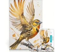 Puzzle da 1000 pezzi per adolescenti con uccellino giallo ad acquerello gioco per famiglie decorazione da parete per rafforzare l'amore tra le coppie 38x26cm