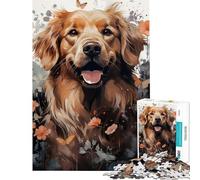 Puzzle da 1000 pezzi per adolescenti con un adorabile golden retriever Giochi divertenti per ragazzi taglio di precisione compleanno e Natale (dimensioni 38x26cm)