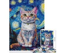 Puzzle da 1000 pezzi per adolescenti con un gatto stellato e fantasioso ideale anche per adulti Giocattolo decorativo da parete attività divertenti di analisi e logica da fare a casa (38x52cm)