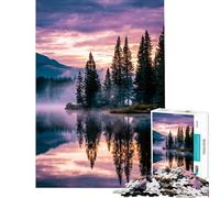 Puzzle da 1000 pezzi per adolescenti con un sereno riflesso sul lago al tramonto Divertimento a casa regalo di compleanno gioco pratico adatto a partire dai 14 anni (38x26cm)