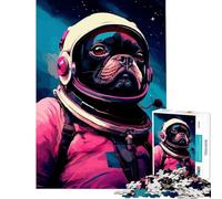 Puzzle da 1000 pezzi per adolescenti con un simpatico cane che indossa una tuta spaziale Gioco pratico che stimola l'intelligenza e crea dipendenza Un regalo perfetto per le donne (dimensioni 38x26cm)