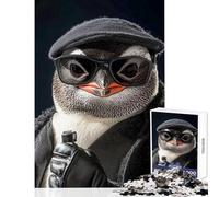 Puzzle da 1000 pezzi per adolescenti con un simpatico pinguino dagli occhiali da sole Puzzle antistress da 1000 pezzi ideale come regalo o per un gioco difficile (38x26cm)