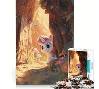 Puzzle da 1000 pezzi per adolescenti con un simpatico unicorno nella foresta incantata, gioco rilassante, sfida impegnativa, compleanno 50x75cm