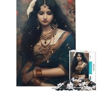 Puzzle da 1000 pezzi per adolescenti con una bellissima donna indiana gioco intellettuale educativo antistress regalo di compleanno (dimensioni 50x75cm)