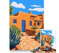 Puzzle da 1000 pezzi per adolescenti,con una bellissima illustrazione artistica minimalista del New Mexico estivo,con giunture lisce,divertente e stimolante per il gioco cognitivo,ideale