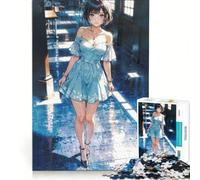Puzzle da 1000 pezzi per adolescenti con una bellissima ragazza anime, gioco impossibile, attività divertenti da fare in casa, compleanno e Natale 38x26cm