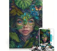 Puzzle da 1000 pezzi per adolescenti con una bellissima ragazza dai dettagli verdi, giochi per tutta la famiglia, per migliorare la memoria, con poster e foglio di curiosità abbinati 38x52cm