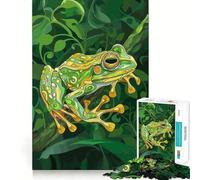 Puzzle da 1000 pezzi per adolescenti con una bellissima rana verde e giunture lisce,divertente e stimolante per il gioco cognitivo,ideale per momenti di svago e festività (38x26cm)