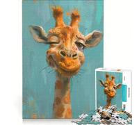 Puzzle da 1000 pezzi per adolescenti con una simpatica giraffa giocattolo educativo sfida impegnativa ideale come regalo 38x52cm
