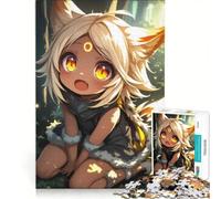 Puzzle da 1000 pezzi per adolescenti con una simpatica ragazza volpe anime nella foresta, giochi rilassanti, attività divertenti da fare a casa, regali unici per compleanno e Natale 50x75cm