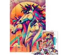 Puzzle da 1000 pezzi per adolescenti con unicorno geometrico astratto dipinto decorativo puzzle per adulti gioco divertente decorazione per la casa compleanni e occasioni speciali