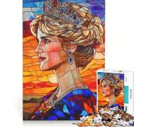 Puzzle da 1000 pezzi per adolescenti con vetrata raffigurante la Principessa Diana giocattolo fai-da-te decorazione perfetta con pezzi di forma casuale completamente ad incastro 38x52cm