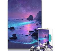 Puzzle da 1000 pezzi per adolescenti con vista notturna sulla spiaggia e sulla Via Lattea, 1000 pezzi per adulti e ragazzi, regalo di compleanno, regali per bambini dai 14 anni in su, 50x75cm