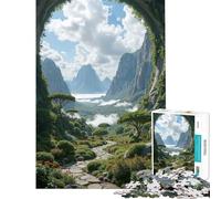 Puzzle da 1000 pezzi per adolescenti con vista su una lussureggiante valle montana Puzzle per adulti giochi rilassanti regali per donne regali unici per compleanno e Natale (dimensioni 38x26cm)