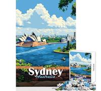 Puzzle da 1000 pezzi per adolescenti con vista sul Teatro dell'Opera di Sydney giocattolo educativo regalo per donne e uomini gioco educativo impegnativo da completare dimensioni 38x26cm