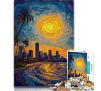 Puzzle da 1000 pezzi per adolescenti con vista sulla città e sul mare, giocattoli per l'intrattenimento della famiglia, ideali come regalo per tutta la famiglia (38x26cm)