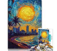 Puzzle da 1000 pezzi per adolescenti con vista sulla città e sul mare giochi educativi collezione di artisti per la decorazione della casa belle arti (50x75cm)