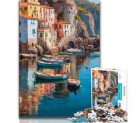 Puzzle da 1000 pezzi per adolescenti con vista sulla città e sul mare, giochi educativi, decorazione per la casa, adatti per la decorazione del desktop (dimensioni 75x50cm)