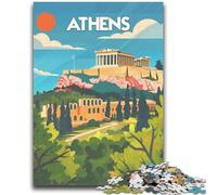 Puzzle da 1000 pezzi per adolescenti con vista sull'Acropoli di Atene, puzzle per adolescenti, gioco stimolante, ideale come regalo per tutta la famiglia (26x38cm)