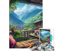 Puzzle da 1000 pezzi per adolescenti con vista sulle montagne e balcone Puzzle per adulti giochi rilassanti che migliorano la memoria Difficile e stimolante (dimensioni 38x26cm)
