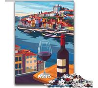Puzzle da 1000 pezzi per adolescenti con viste sul vino di Porto, adatto a persone dai 14 anni in su, giochi educativi, regali di Babbo Natale segreto, 75x100cm