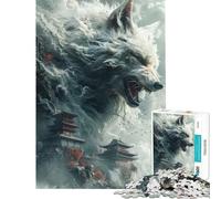 Puzzle da 1000 pezzi per adolescenti con volpe bianca e templi cinesi gioco per famiglie giocattolo educativo regalo di compleanno divertente e umoristico (dimensioni 38x52cm)