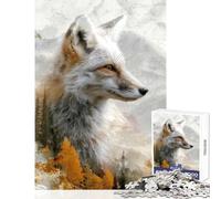 Puzzle da 1000 pezzi per adolescenti con volpe e paesaggio montano Puzzle da 1000 pezzi per il relax Ottimo regalo per gli amanti dei giochi Sfida impegnativa (38x52cm)