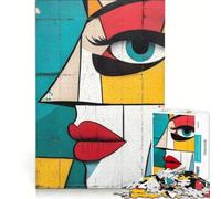 Puzzle da 1000 pezzi per adolescenti con volto astratto in stile graffiti di Picasso, gioco rilassante, decompressione intellettuale, regalo di compleanno e unico 38x26cm