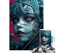 Puzzle da 1000 pezzi per adolescenti con volto di bambola gotica giocattolo decorativo da parete per ragazzi ideale per creare ricordi e creare ricordi regalo per amici e familiari (50x75cm)