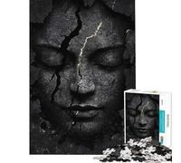 Puzzle da 1000 pezzi per adolescenti con volto screpolato e arte astratta Puzzle per adulti giochi rilassanti che migliorano la memoria Ideale come regalo per tutta la famiglia (dimensioni 38x26cm)