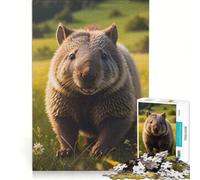 Puzzle da 1000 pezzi per adolescenti con vombato sorridente e animali giocattolo decorativo da parete per divertimento in famiglia per rafforzare l'amore tra le coppie 38x26cm