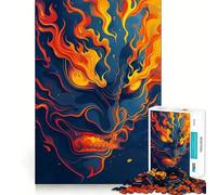 Puzzle da 1000 pezzi per adolescenti con Yokai Oni infuocati,ritagli precisi,gioco divertente e rilassante,regalo di compleanno (50x75cm)