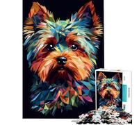 Puzzle da 1000 pezzi per adolescenti con Yorkshire Terrier astratto difficile e stimolante per attività familiari decorazione della casa giocattolo per ragazzi dai 14 anni in su gioco offerto