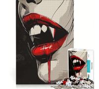 Puzzle da 1000 pezzi per adolescenti con zanne da vampiro gioco per famiglie decorazione da parete per rafforzare l'amore tra le coppie 38x52cm