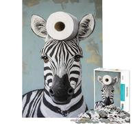 Puzzle da 1000 pezzi per adolescenti con zebra e carta igienica sfida impegnativa da completare gioco educativo e rilassante per ragazzi dai 14 anni in su (38x52cm)