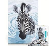 Puzzle da 1000 pezzi per adolescenti con zebra nell'acqua arte digitale gioco per famiglie decorazione da parete per rafforzare l'amore tra le coppie 50x75cm