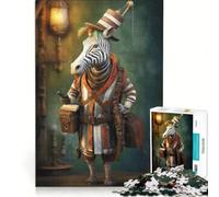 Puzzle da 1000 pezzi per adolescenti con zebra viaggiatrice arte giocattolo antistress decorazione per la casa collezione d'artista belle arti 38x26cm