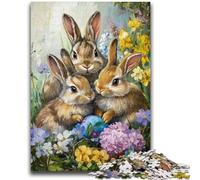 Puzzle da 1000 pezzi per adolescenti Conigli nel giardino Gioco educativo Sfida Giocattolo Decorazione da parete Regali unici per compleanno e Natale 26x38cm