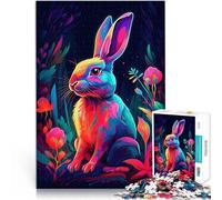 Puzzle da 1000 pezzi per adolescenti Coniglio al neon Antistress Vacanza in patria Uccidere il tempo Adatto per la decorazione del desktop 70x100cm