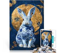 Puzzle da 1000 pezzi per adolescenti Coniglio in porcellana Kintsugi Giochi educativi Decorazione murale Regali unici per compleanno e Natale 75x50cm
