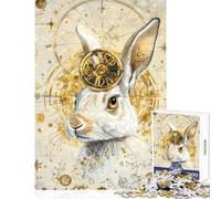 Puzzle da 1000 pezzi per adolescenti coniglio steampunk rompicapo per adulti regalo di compleanno compleanno e Natale (dimensioni 50x75cm)