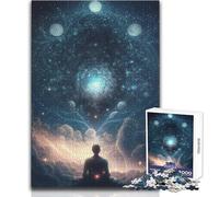 Puzzle da 1000 pezzi per adolescenti, Contemplazione lunare, Calma perfetta, Rilassante, Hobby, Taglio netto e coerente, Giocattolo da gioco, Dimensioni 38x26cm